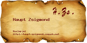Haupt Zsigmond névjegykártya